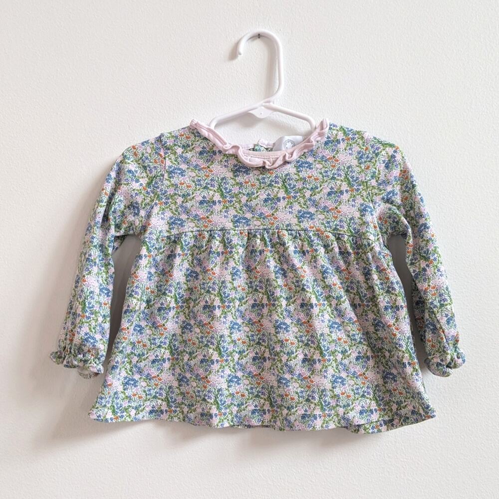 The Proper Peony Top Baby Girls Sz 12m Floral Pima Cotton Dainty